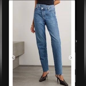 AGOLDE Criss Cross Size 27 frayed high-rise straight-leg jeans